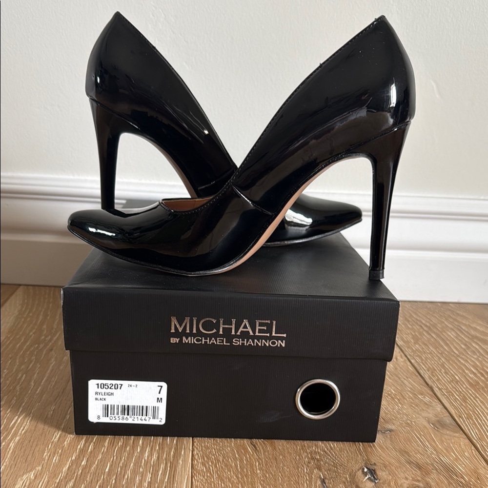 Michael Shannon Black Heels Patent Leather Stiletto